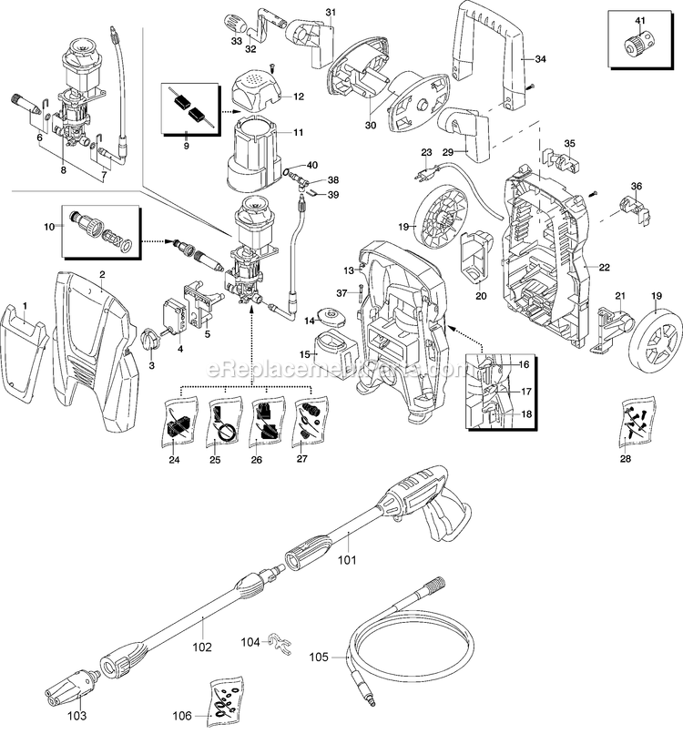 Black and Decker PW19-AR (Type 1) Pressure Washer 1700w Was Power Tool Page A Diagram